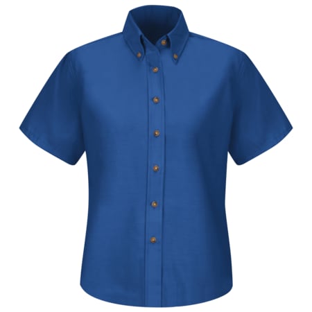 Red Kap Women's Short Sleeve Work Shirt, Cotton/Polyester, Button Fronts, 0 Pocket(s), Royal Blue, M SP81RB SS 10