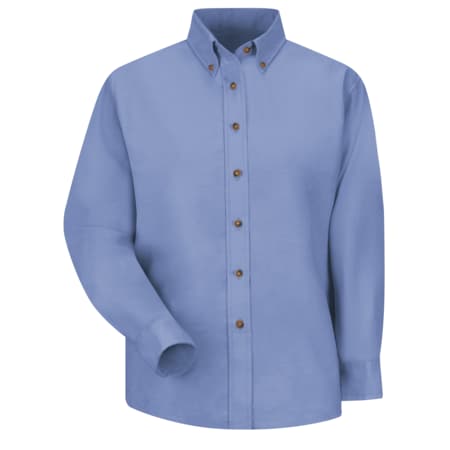 Red Kap Women's Long Sleeve Work Shirt, Cotton/Polyester, Button Fronts, 0 Pocket(s), Light Blue, L SP91LB RG 16