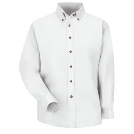 Red Kap Women's Long Sleeve Work Shirt, Cotton/Polyester, Button Fronts, 0 Pocket(s), White, 2XL SP91WH RG 22