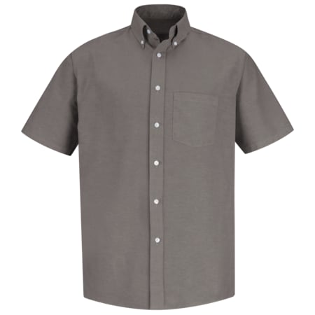 Red Kap Men's Mens Gray Ss Dress Shirt 60/40, Cotton/Polyester, Button Fronts, 1 Pocket(s), Gray, 2XL SR60GY SS 185