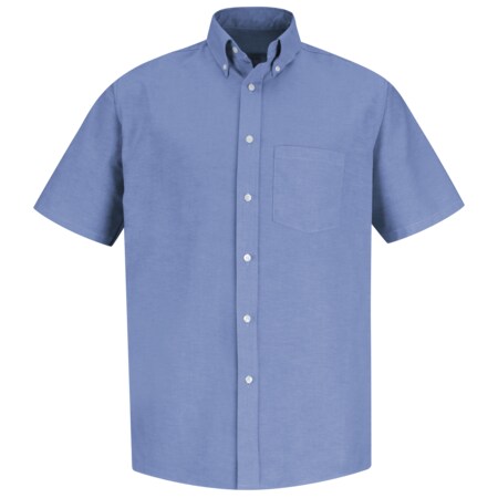 Red Kap Men's Mens Lt Blu Drs Shirt 60/40 Oxf, Cotton/Polyester, Button Fronts, 1 Pocket(s), Light Blue SR60LB SS 225