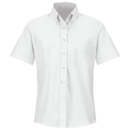 Red Kap Short Sleeve Dress Shirt, 60% Combed Cotton/40% Polyester, White, 6 SR61WH SS 6