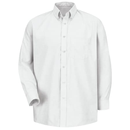 Red Kap Men's Mens White Drs Shirt 60/40 Oxf L/Sl, Cotton/Polyester, Button Fronts, 1 Pocket(s), White, XL SR70WH 17532