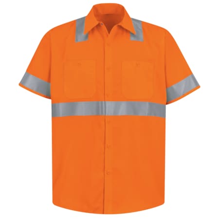 Red Kap Ss Hi-Viz Workshirt - Ansi Class 2, L SS24O2 SS L