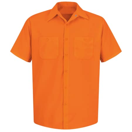 Red Kap Ss Hi-Vis Orange Workshirt, XXL SS24OR SS XXL