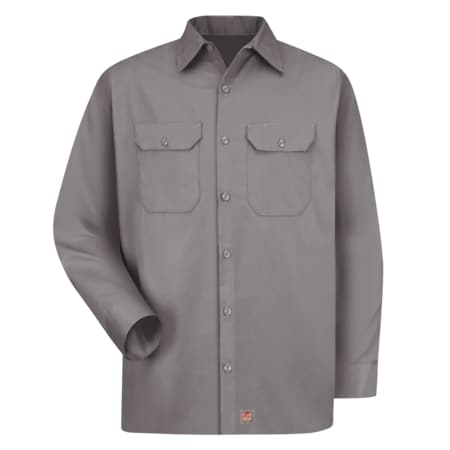 Red Kap Men's Mens Ls Twill 65/35 Work Shirt-Sv, 4XL, Cotton/Polyester, Button Fronts, 2 Pocket(s), Silver ST52SV RG 4XL