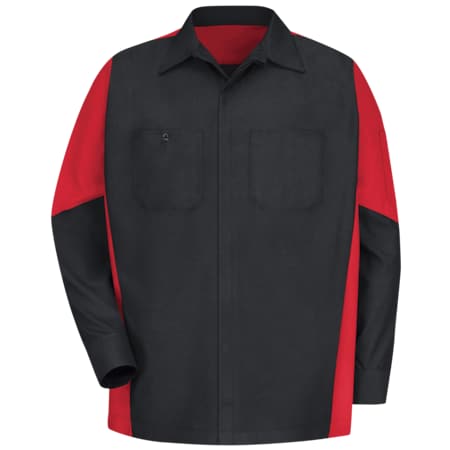 Red Kap U Ls 65/35 Crew Shirt - Blk/Red, 3XL SY10BR RG 3XL