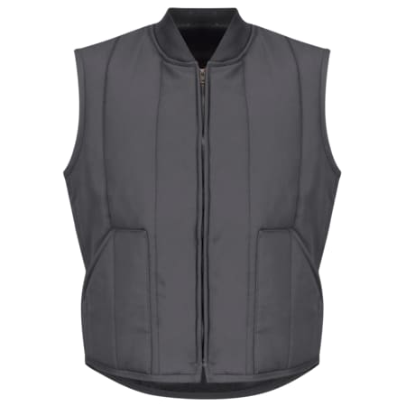 Red Kap Mns Charcoal Quilted Vest Patch Pkt, Cotton/Polyester, Zipper, Gray, S VT22CH RG S