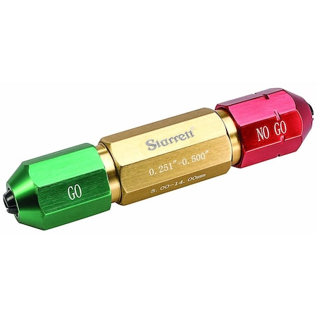 Starrett Color Coded Go/No-Go Gage Hndl, .251"-.5" PT45500