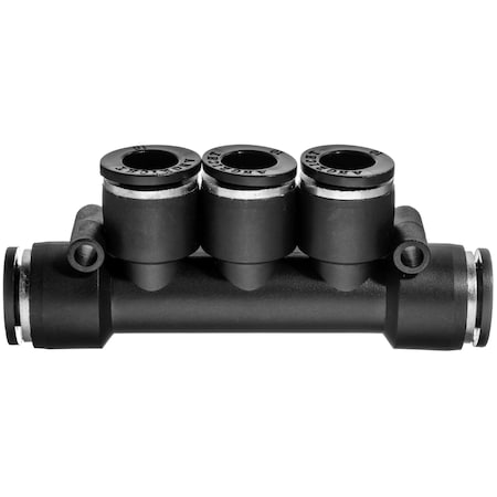 Usa Industrials Nylon Push to Connect Fitting - 3 Outlet, 8mm Tube Size, Black ZUSA-TF-PTC-1026