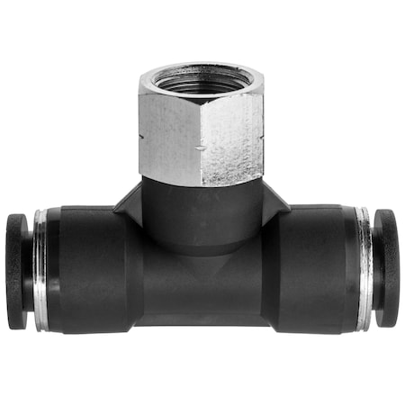 Usa Industrials Nylon Push to Connect Fitting - Female T, 5/32" Tube Size, Black ZUSA-TF-PTC-524