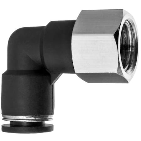 Usa Industrials Nylon Push to Connect Fitting - 90 Dg Fm, 1/8" Tube Size, Black ZUSA-TF-PTC-329