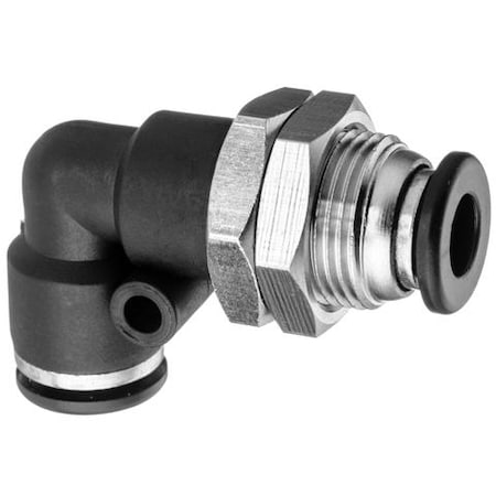 Usa Industrials Nylon Push to Connect Fitting - Bulkhead, 4mm Tube Size, Black ZUSA-TF-PTC-1014