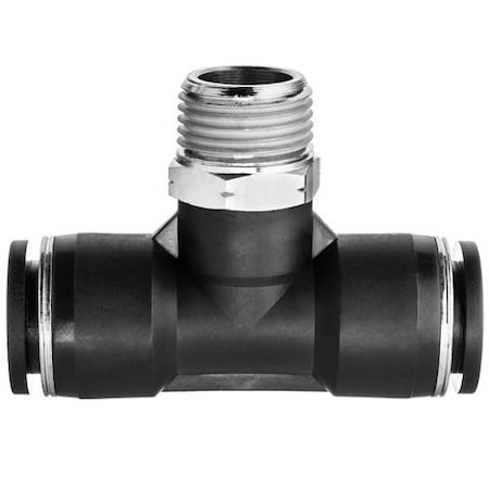 Usa Industrials Nylon Push to Connect Fitting - Male Tee, 1/8" Tube Size, Black ZUSA-TF-PTC-445