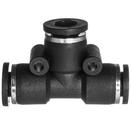 Usa Industrials Nylon Push to Connect Fitting - Tee - 1/, 1/8" Tube Size, Black ZUSA-TF-PTC-531
