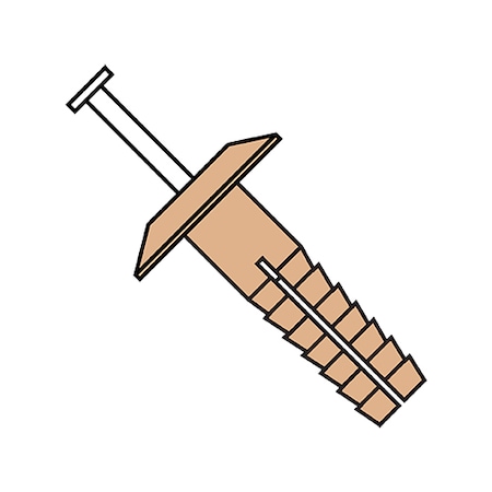 Zoro Select Nail Drive Anchor, 1/4" Dia., 1-1/2" L, Nylon 1000 PK 141500PTPBE