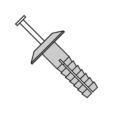 Zoro Select Drive Pin Anchors, 1/4X1 PLASTIC, PK1000, 1000 PK 141000PTPGY