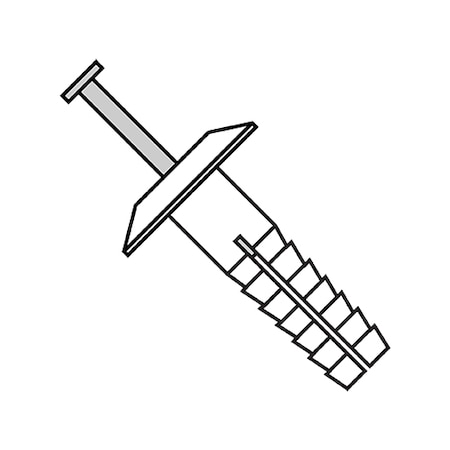 Zoro Select Nail Drive Anchor, 1/4" Dia., 3/4" L, Nylon White, 1000 PK 14750PTSWH