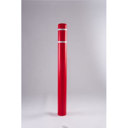 Post Guard Post Sleeve, 7" Dia, 72" H, Red/White CL1386S