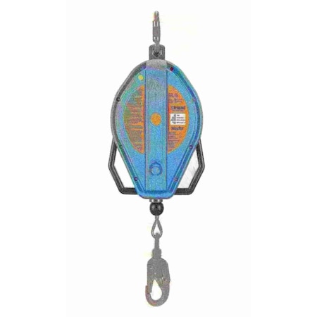 TRACTEL Self Retracting Lifeline, 50 ft., 310 lbs., one person Weight Capacity, Blue RT50S