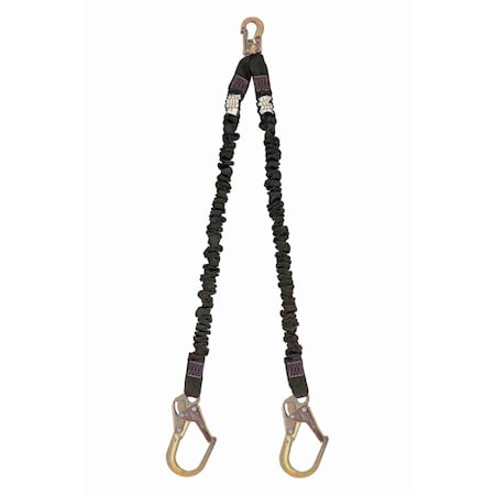 Tractel Stretchfor Shock Absorbing Lanyard, 4 1/2 to 6 ft. Length, 2 Leg(s) C526H