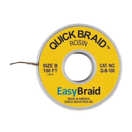 Easybraid DESOLDERING BRAID, QUICK BRAID .050" X 1 Q-B-100
