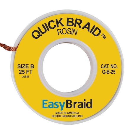 Easybraid DESOLDERING BRAID, QUICK BRAID .050" X 2 Q-B-25