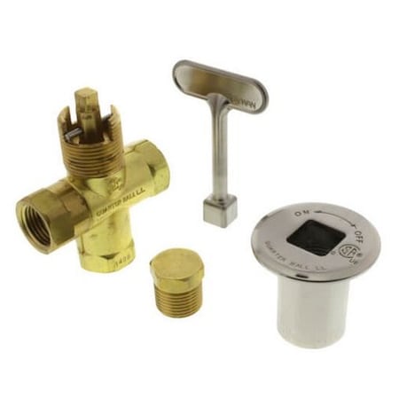 Quarter Ball Universal Gas Log Lighter Valve w/Key QB-LLCR