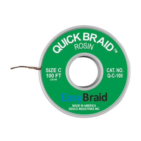 Easybraid DESOLDERING BRAID, QUICK BRAID .075" X 1 Q-C-100