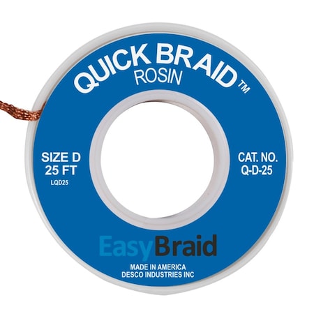 Easybraid DESOLDERING BRAID, QUICK BRAID .100" X 2 Q-D-25
