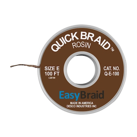Easybraid DESOLDERING BRAID, QUICK BRAID .125" X 1 Q-E-100