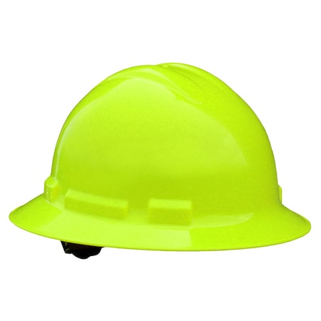 Radians Hard Hat, HDPE, 4 Point Point Ratchet, Type 1, Class E, Hi-Vis Green QHR4-GREEN-HV