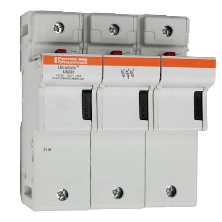 Mersen Fuse Holder, 800V AC/1000V DC Volt Rating, 3 Poles, Pressure Plate R331169
