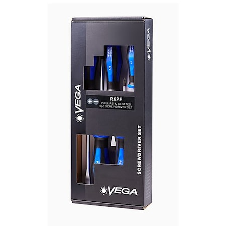 Vega Phillips + Slotted Screwdriver Set, 6 pcs R6PF