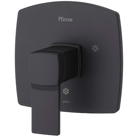 Pfister Single Handle Deckard Valve Only Trim, Matte Black, Single Hole Mount, Matte Black 1 Hole R89-1DAB