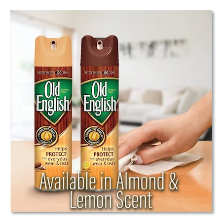 Old English Furniture Polish, Fresh Lemon Scent, 12.5 oz Aerosol Spray, PK12 62338-74035