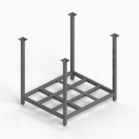 Ega Products Portable Stack Rack, Open Frame, 48"L x 48"W, 4 Way Entry, 4000 lbs. Capacity RB4-4848