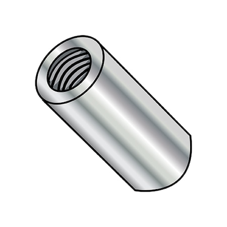 Zoro Select Round Standoffs, #8-32 Thrd Sz, 1/2 in Bd L, Brass Nickel Plated, 1/4 in OD, 500 PK 140808RFBN
