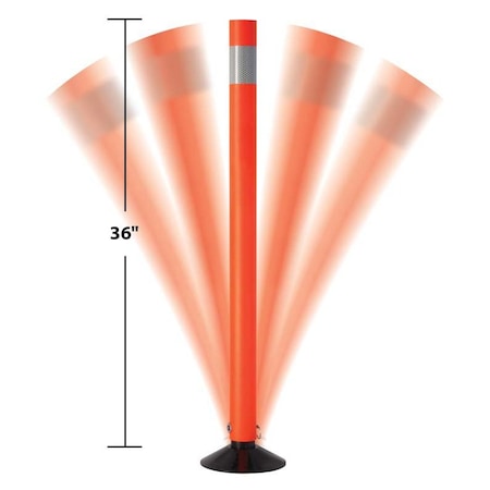 Astro Optics Rebounder Flexible Traffic Delin., 36 in, 28 in Length, 7 in Width, Orange RFP-36-1