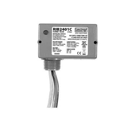 Johnson Controls Enc 10A Spdt 24Vac/Dc/120, Vac RIB2401C