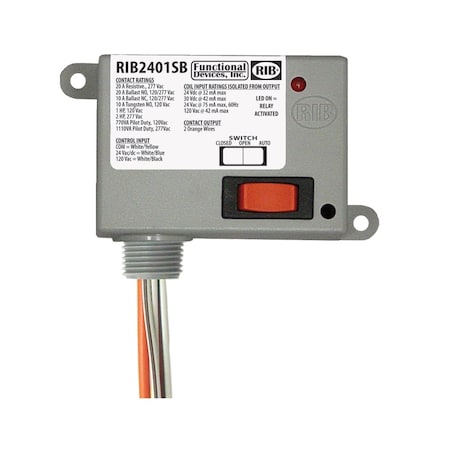 Johnson Controls Rib20Amp Hoa 24 Vacdc, 120Vac RIB2401SB