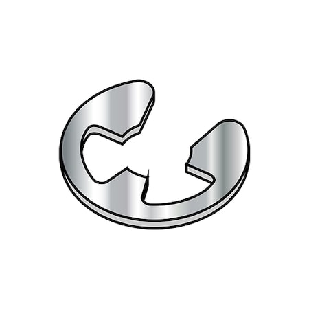 Zoro Select External-E E-Clip, Stainless Steel Plain Finish, 3/4 in Shaft Dia, 100 PK 75RESS