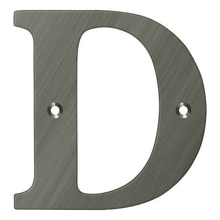 Deltana Residential Letter D Antique Nickel 4" RL4D-15A