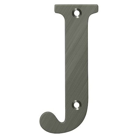 Deltana Residential Letter J Antique Nickel 4" RL4J-15A