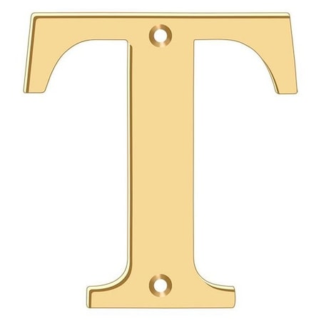 Deltana Residential Letter T Lifetime Brass 4" RL4T-CR003