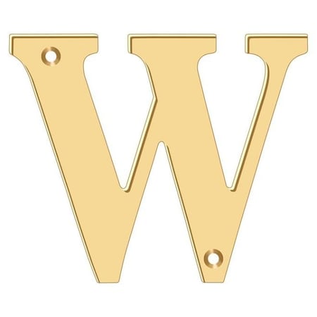 Deltana Residential Letter W Lifetime Brass 4" RL4W-CR003