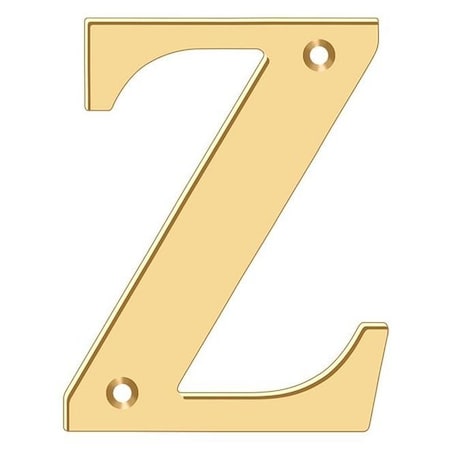 Deltana Residential Letter Z Lifetime Brass 4" RL4Z-CR003