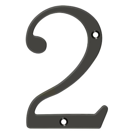 Deltana Numbers, Solid Brass Oil Rubbed Bronze 4" RN4-2U10B