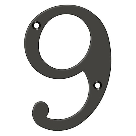 Deltana Numbers, Solid Brass Oil Rubbed Bronze 4" RN4-9U10B