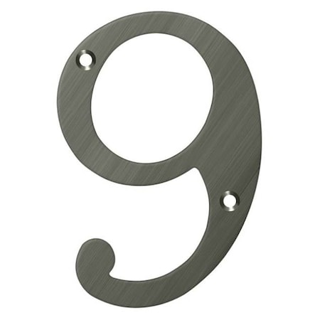 Deltana Numbers, Solid Brass Antique Nickel 4" RN4-9U15A